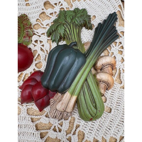 Set of 5 Vintage Home Interior 1997 Wall Decor Vegetables and Canning Jars - Picture 2 of 11